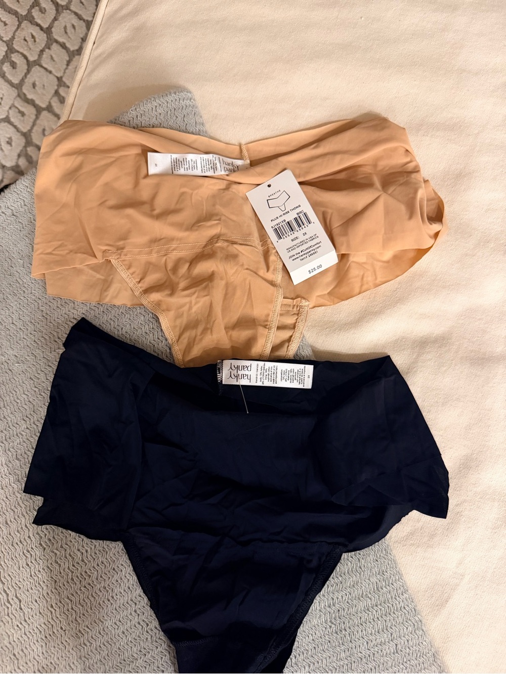 Hanky Panky Seamless High-Waist Panties — Nude & Black Duo
